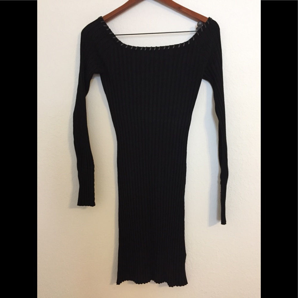 Ribbed knit sweater dress
